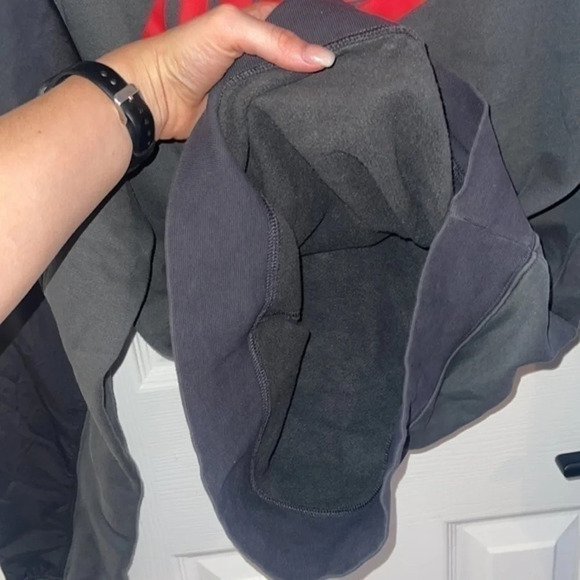 NIKE Gray & Red Fleece Pullover Sweatshirt - Picture 10 of 12